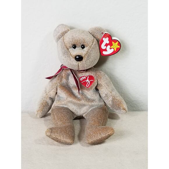 Ty Beanie Signature Bear 1999 w/ Tag 8" Plush Stuffed Tan Animal Nursery Decor - Picture 3 of 12